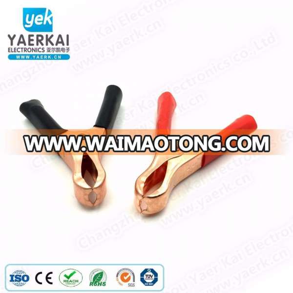 Custom logo design 75A solid copper battery clamp alligator clip for wholesale